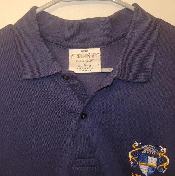 THE PERFECT SHIRT COMPANY Polo Large Stratton embroidery MADE IN USA LOT E16 - Picture 5 of 8
